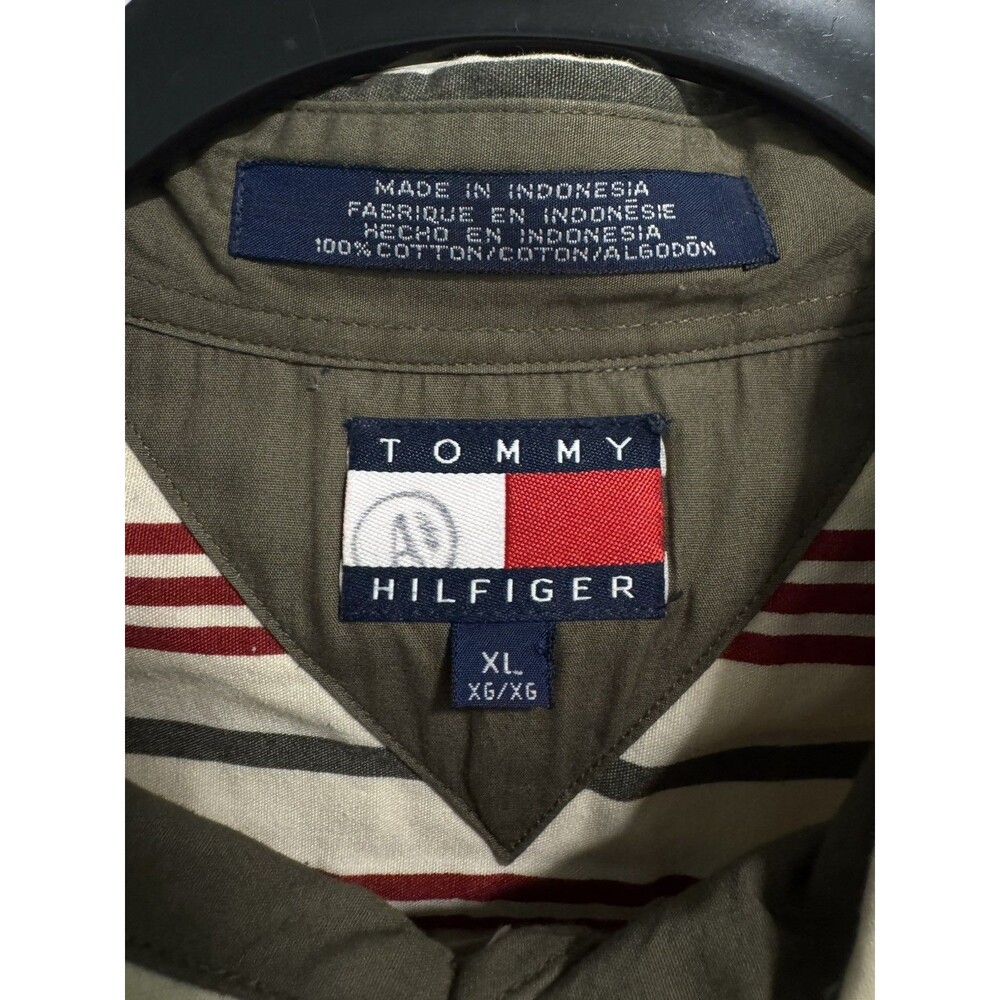 Rare Vintage Tommy Hilfiger‎ w/ Lion Crest Striped Button Down Size XL - Picture 3 of 7